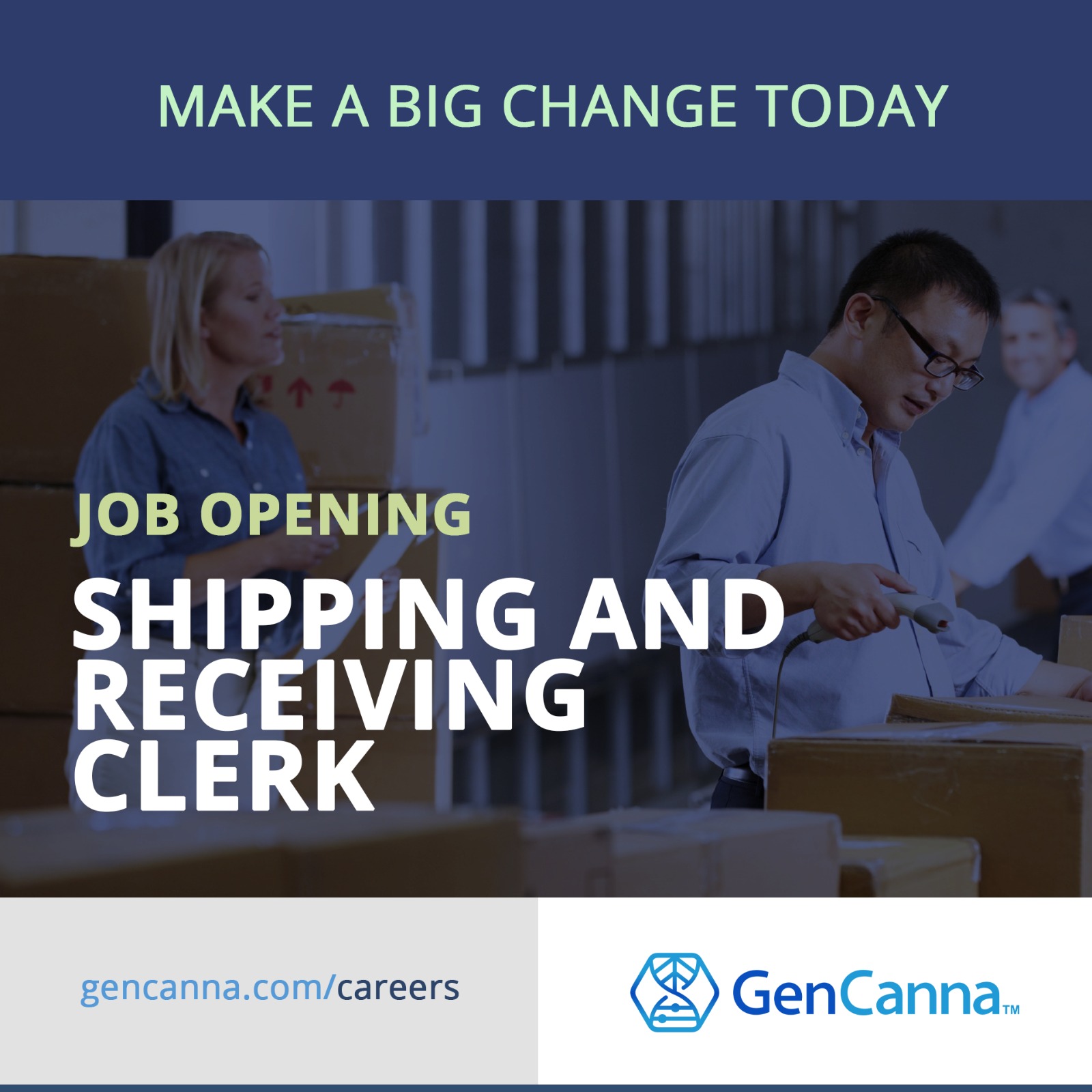 GenCanna is hiring Shipping & Receiving Clerk